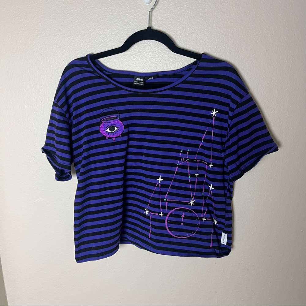 Disney her universe boxy stripe castle purple tee